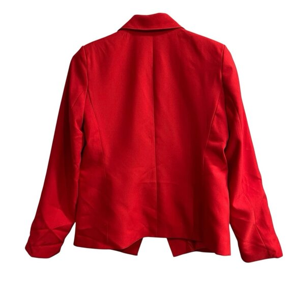 Tahari ASL Blazer Womens 8 Radiant Red Crepe Jacket Structured Office Career - Picture 2 of 11